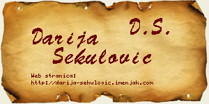 Darija Sekulović vizit kartica